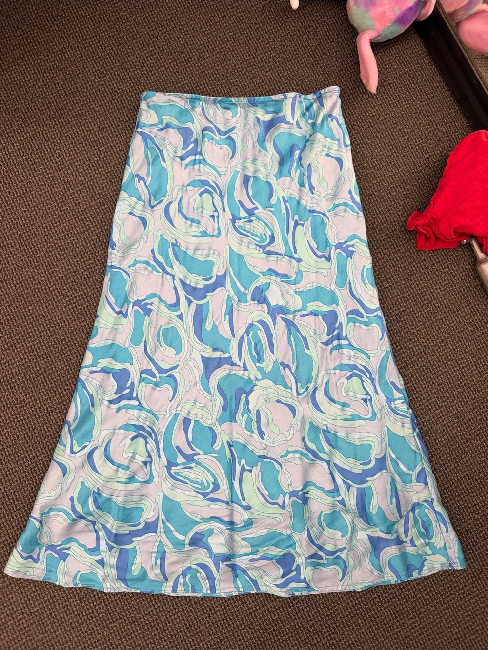 Lorena Conti paris 100% silk paisley y2k skirt vintage made in france
